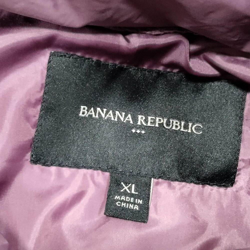 Banana Republic Dried Berry Short Duvet Puffer Coat Jacket Women's Size XL - Picture 5 of 11